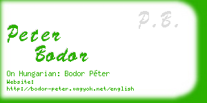 peter bodor business card